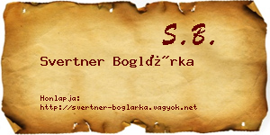Svertner Boglárka névjegykártya